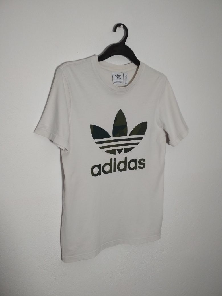 Adidas t-shirt biała koszulka S