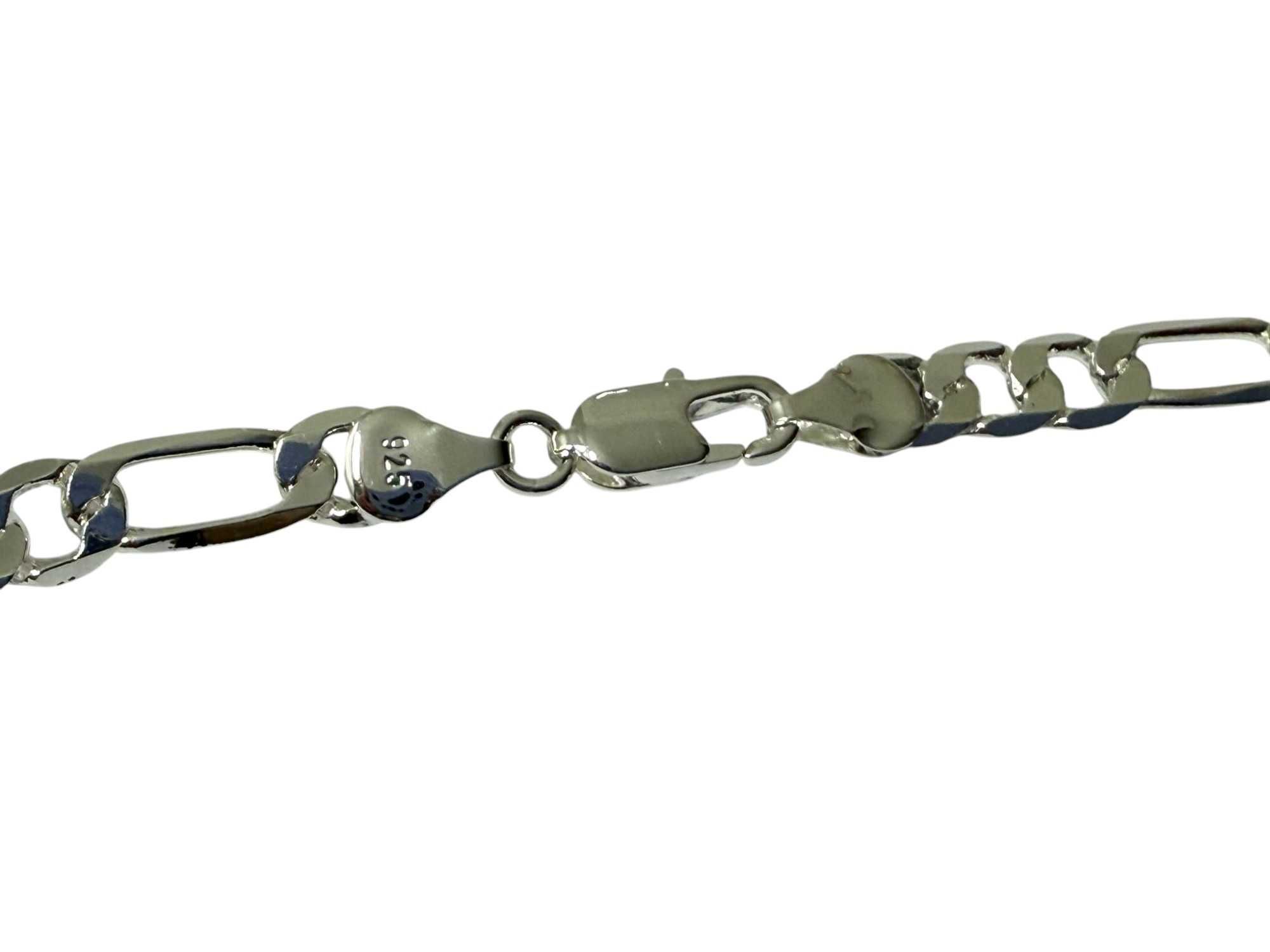 Piękny srebrny łańcuszek figaro 50 cm.