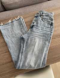 jeansy straight leg z wysokim stanem shein