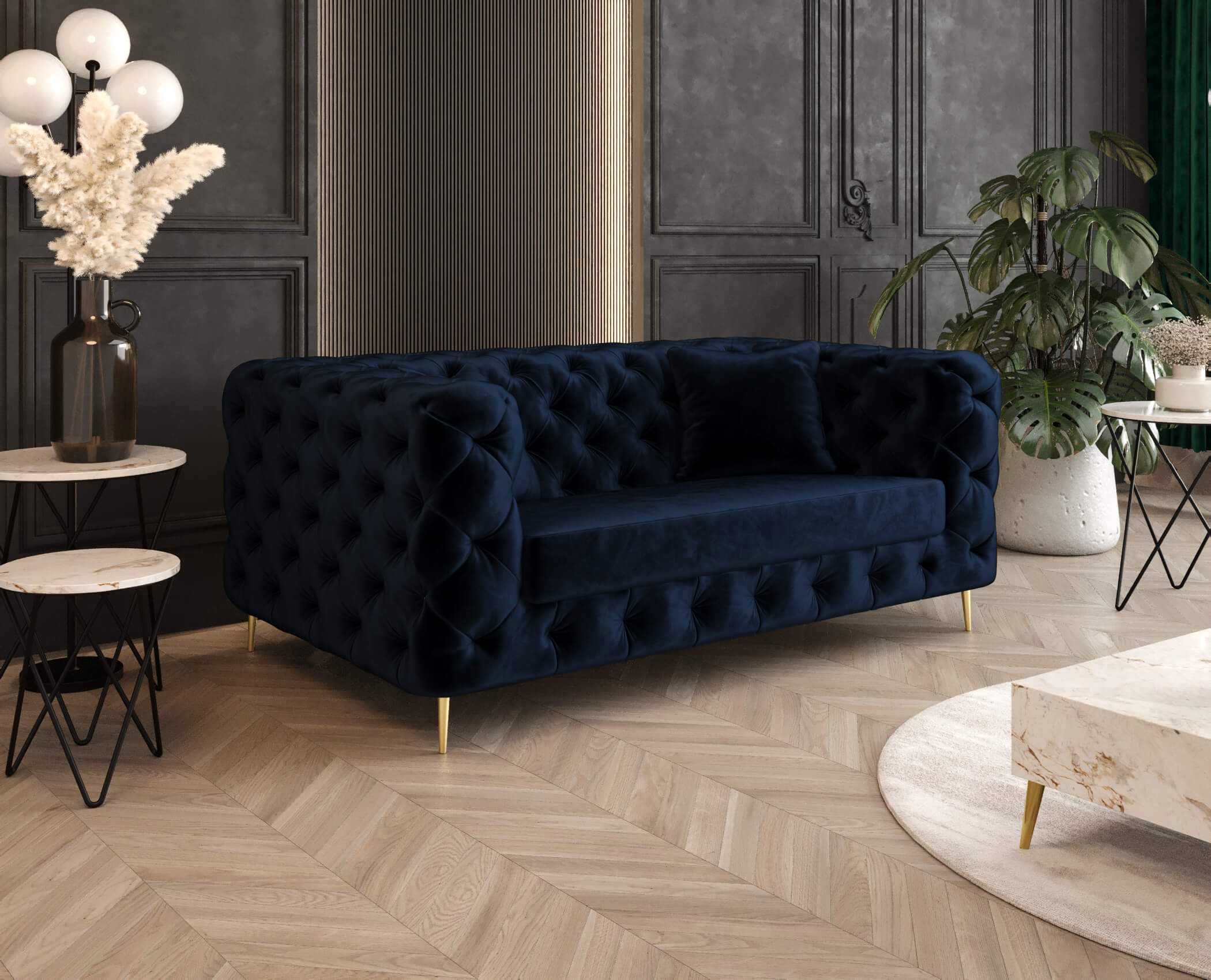 Sofa Kanapa Boston Chesterfield Pikowana Dwuosobowa VeroLux