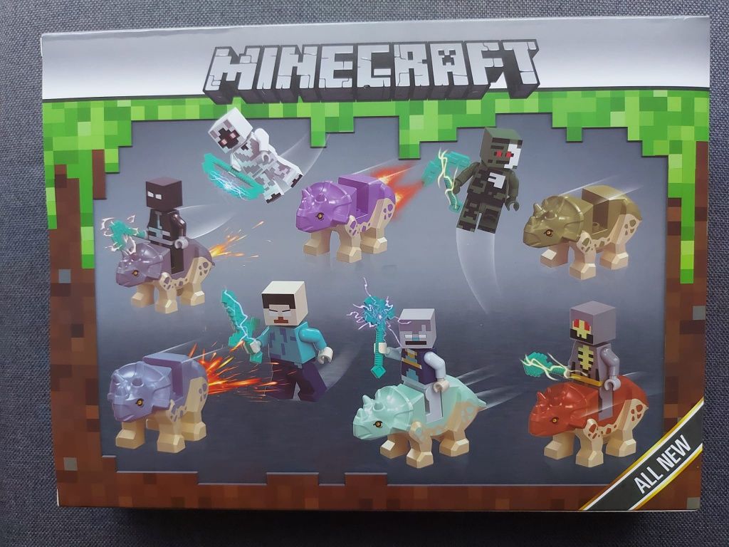 Figurki MINECRAFT LUDZIKI DINOZAURY Zestaw 12 szt Pasują do LEGO Nowe