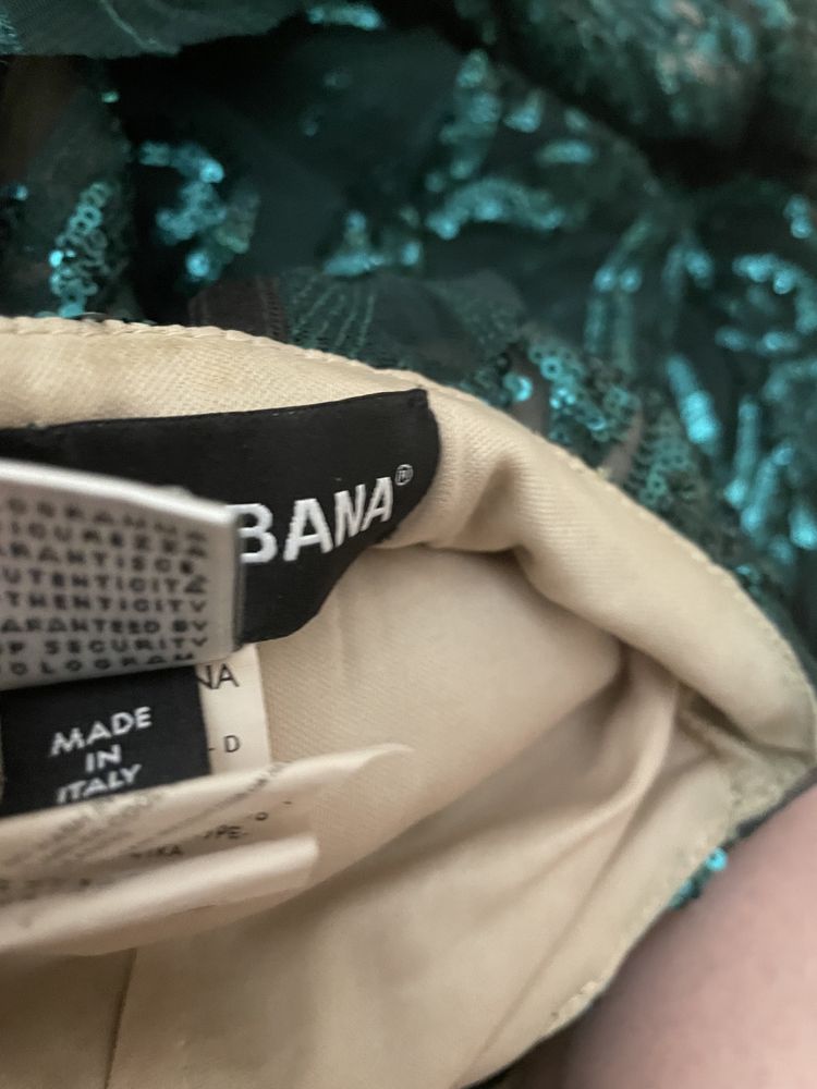 Оригінал dolce gabbana сукня довга платье зеленое плечи прозрачное s m