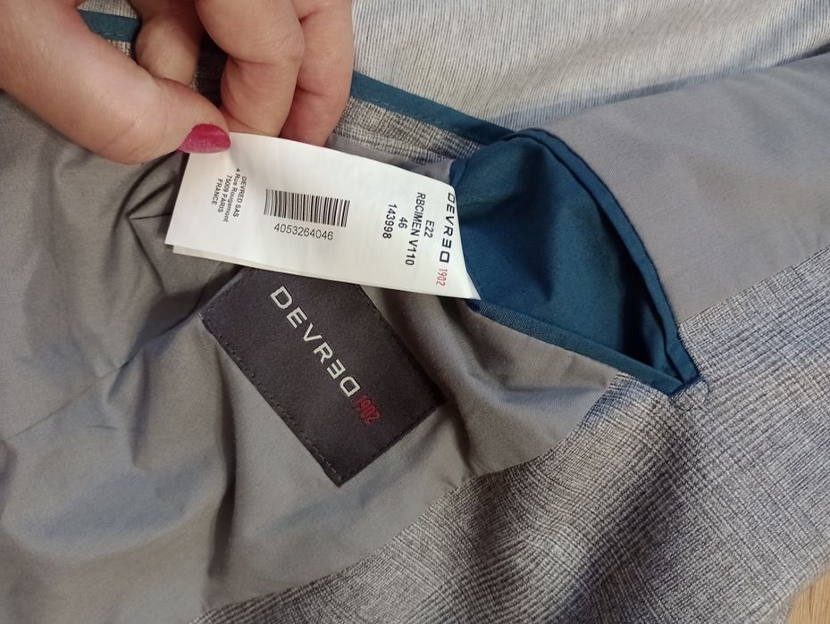 Marynarka Devred męska S 46 extra slim nowa szara casual