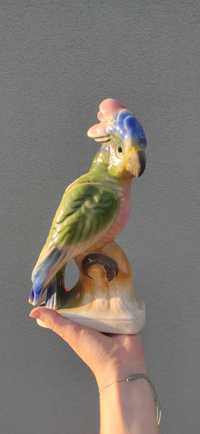 Lampa papuga porcelanowa PRL
