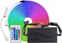 5m Taśma NEON 12V LED RGB Zasilacz Wodoodporna Wąż