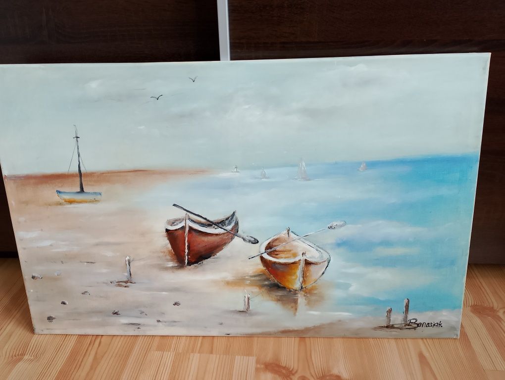 Obraz 80/50 cm Łódki na plaży
