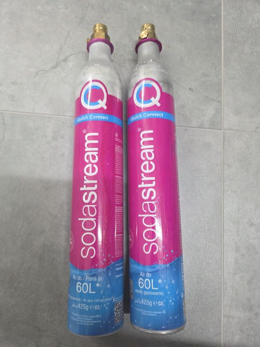 2 butle puste sodastream pink gaz różowa naboje cylindry