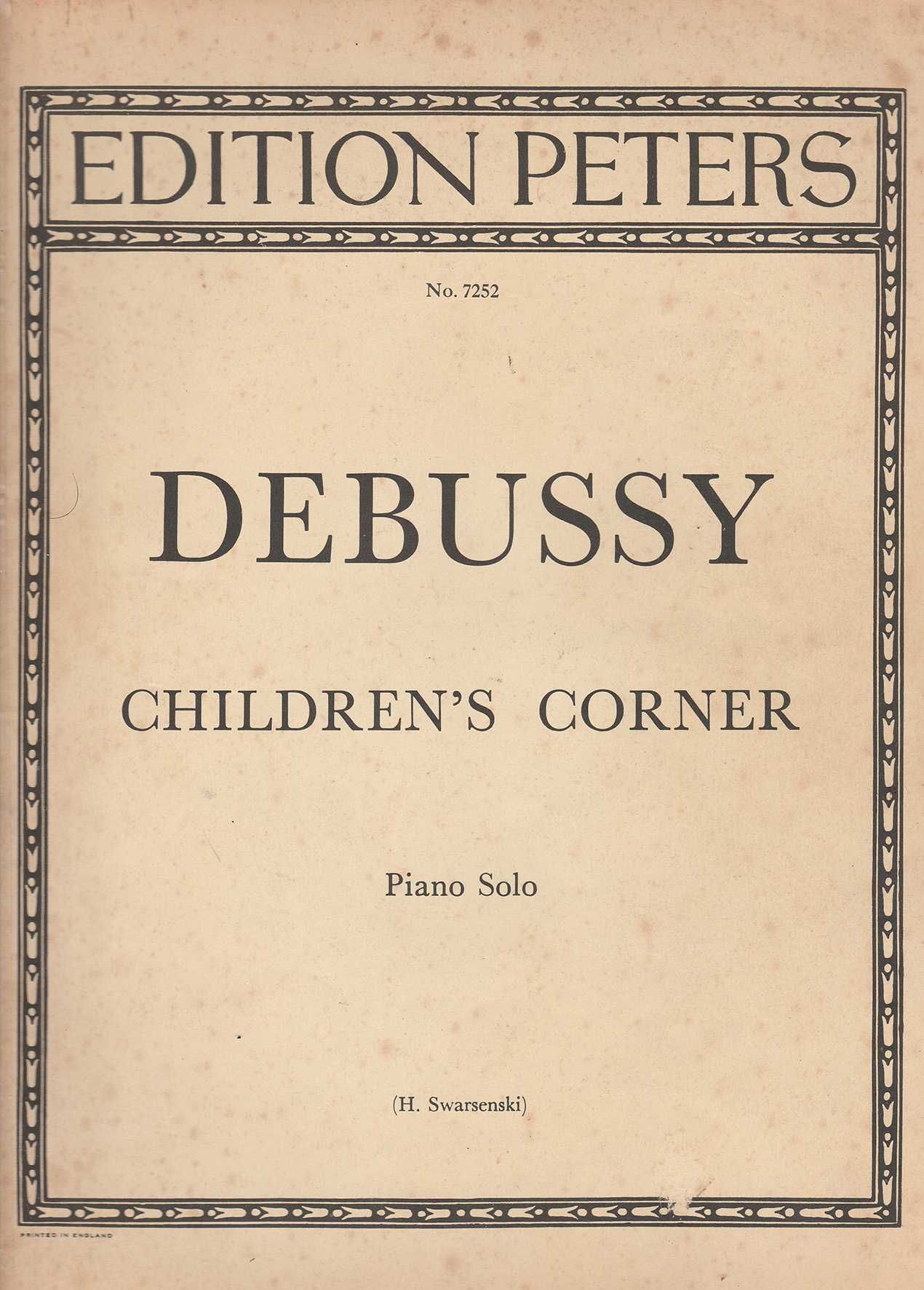 Partitura Debussy - Children's Corner