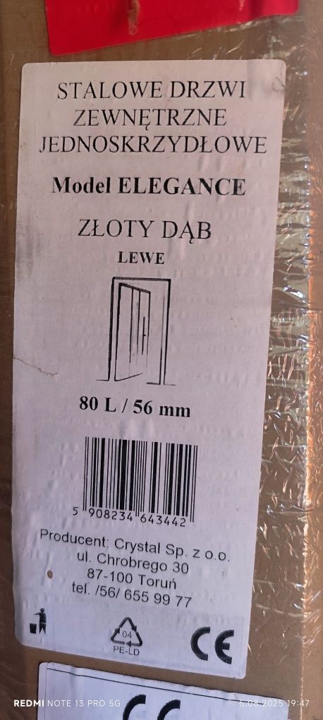 Drzwi Stalowe Lewe Zewnętrzne
