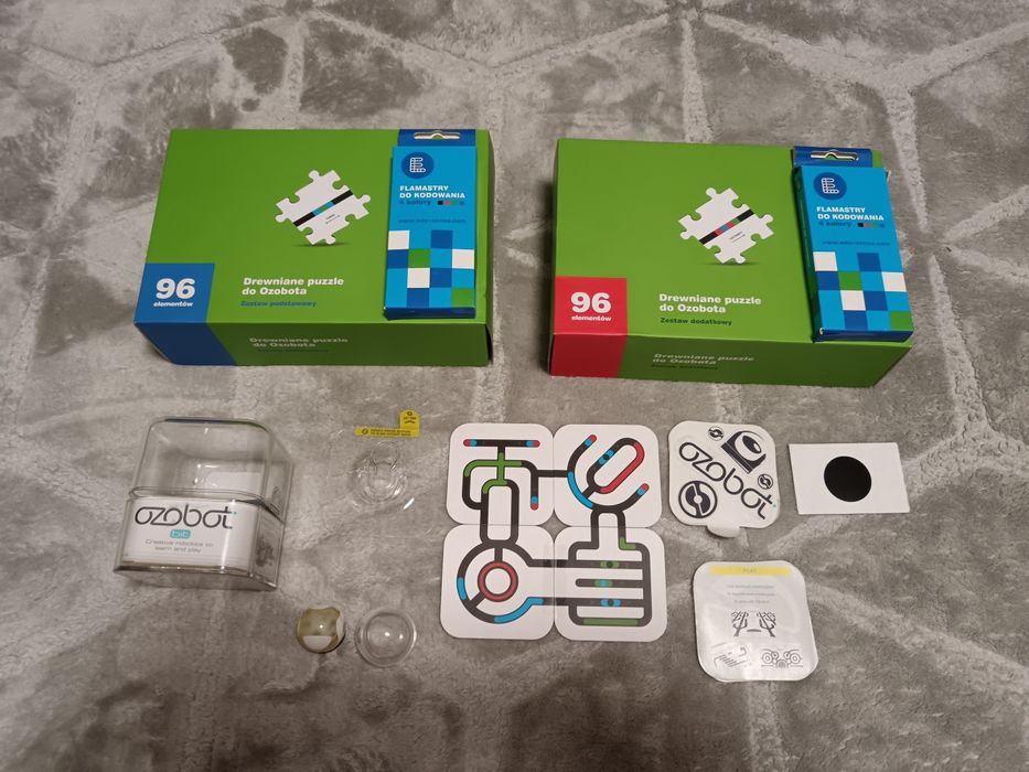 Ozobot Bit robot programowalny + flamastry + puzzle – stan IDEALNY,