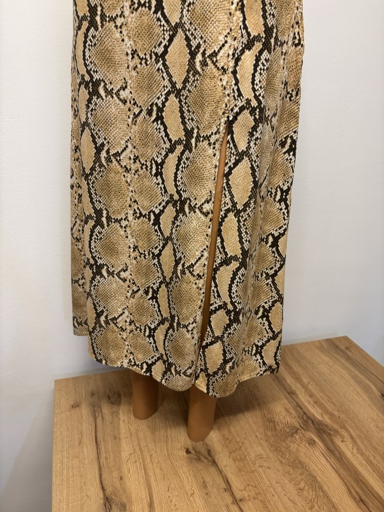 Spódnica midi w panterkę z viscozy H&M 38|40