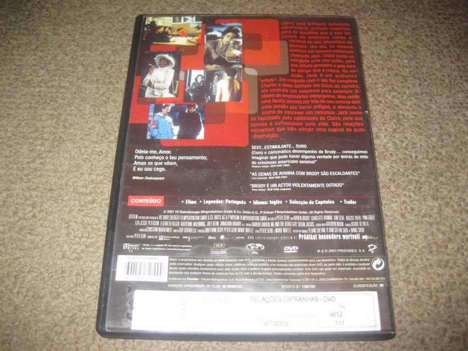 DVD "Relações Estranhas" com Adrien Brody