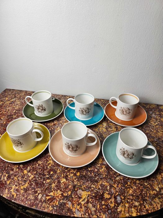 Piękny, angielski zestaw kawowy , espresso Wedgwood Susie Cooper