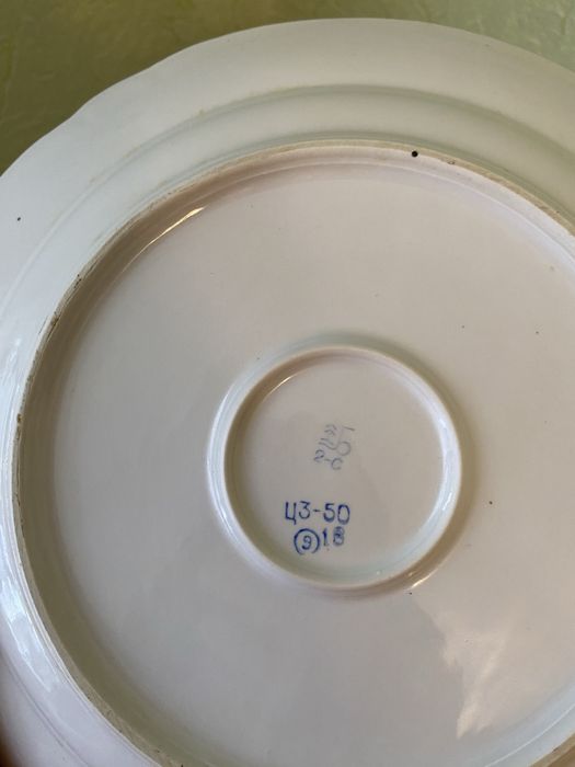 Большие фарфоровые блюда Барановка СССР, 1960-е, позолота, 6 шт