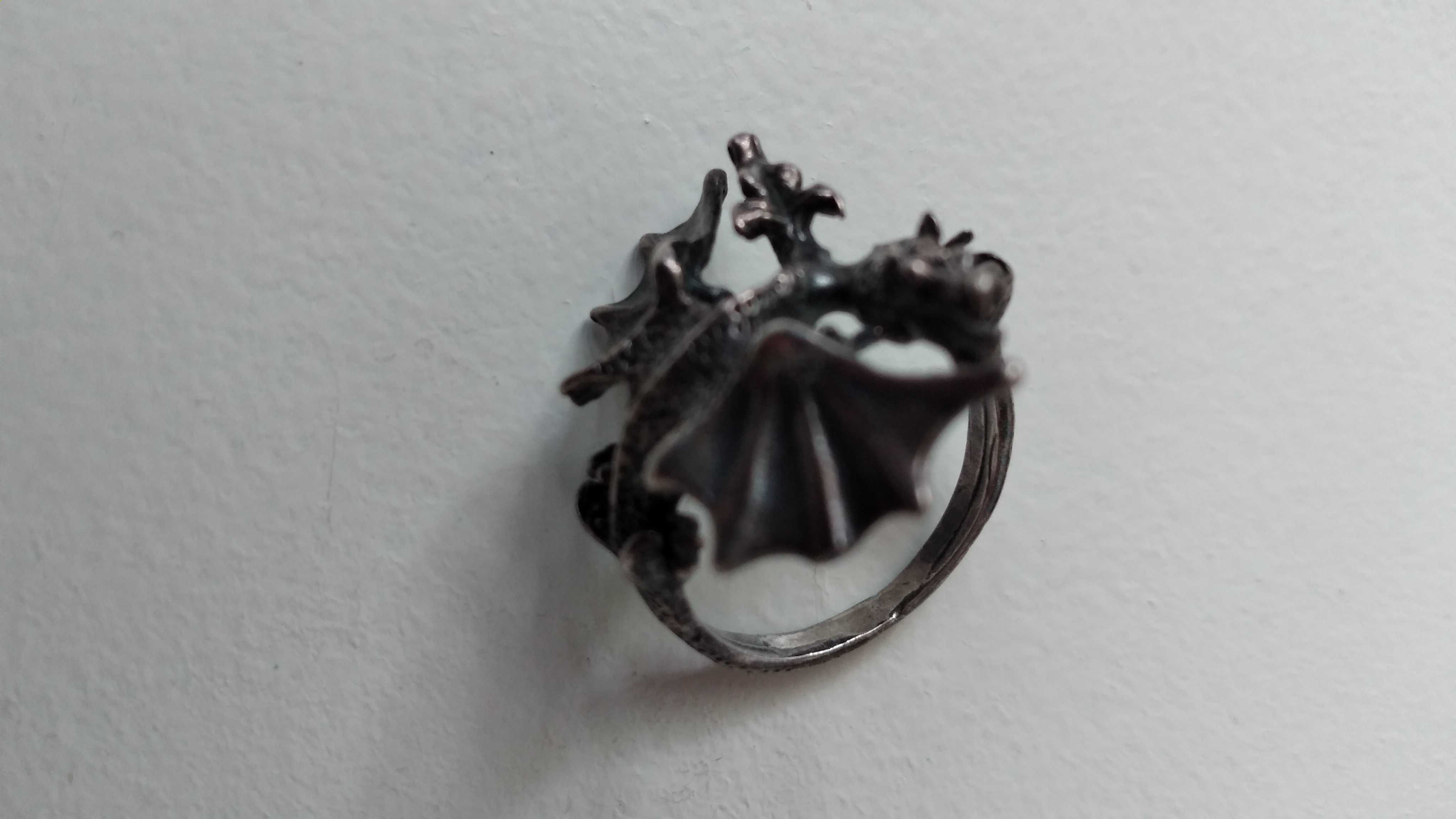 Srebrny pierścień Dragon, rozmiar 13 (średnica ok.17mm)