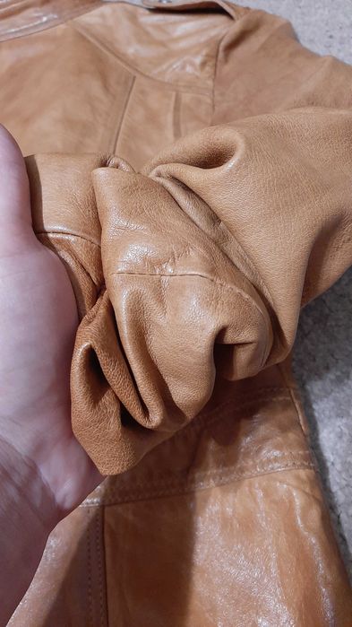 Кожаный пиджак XL в стиле милитари