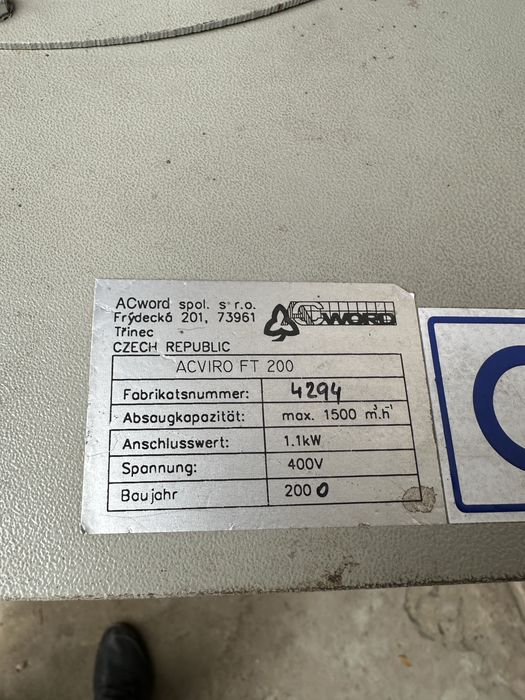 Аспірація витяжка стружкопилосос стружкопылесос Acword ft200