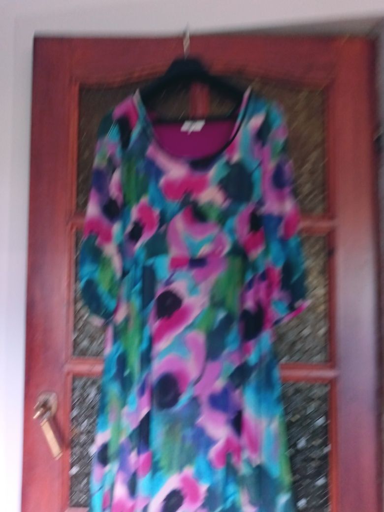 Sukienka 2Xl kolirowe wzory zwiewna