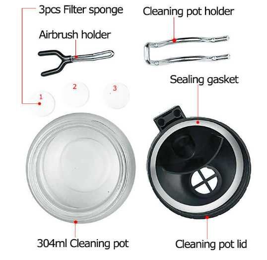 Pojemnik do czyszczenia aerografu BHP003-1