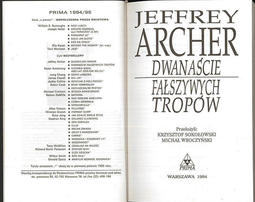Dwanaście fałszywych tropów, Jeffrey Archer