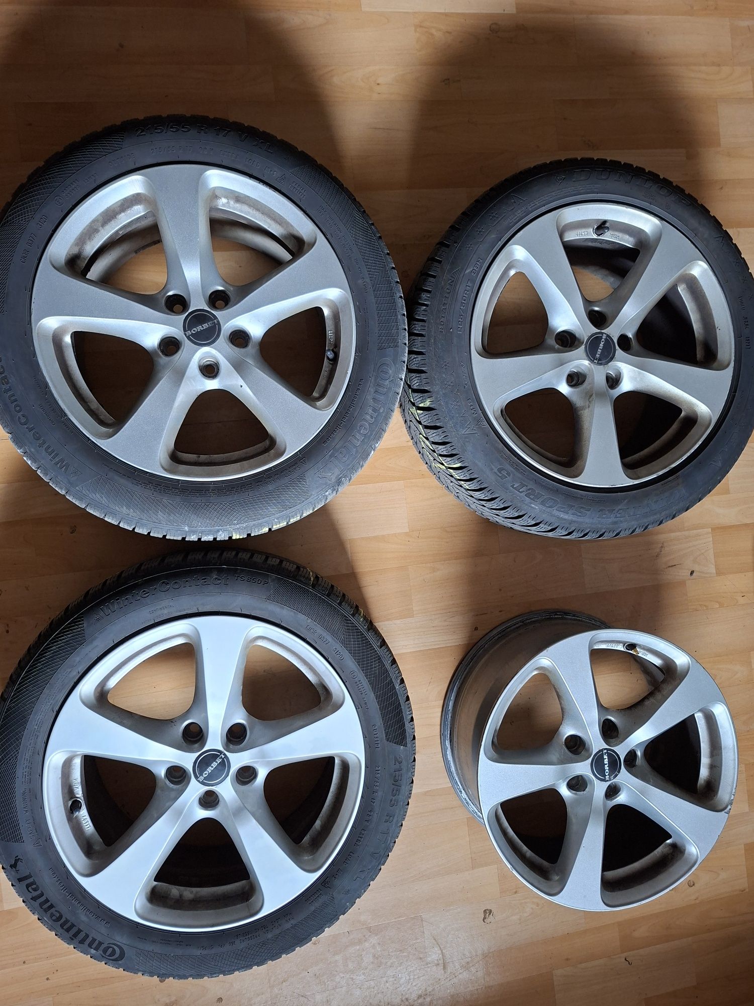 Borbet Alufelgi 17 cali 5x112 Audi VW Skoda + opony