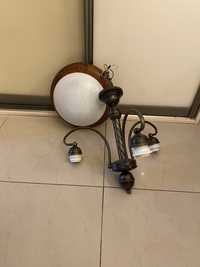 Lampa plafon z szklanym kloszem. Żyrandol patyna.