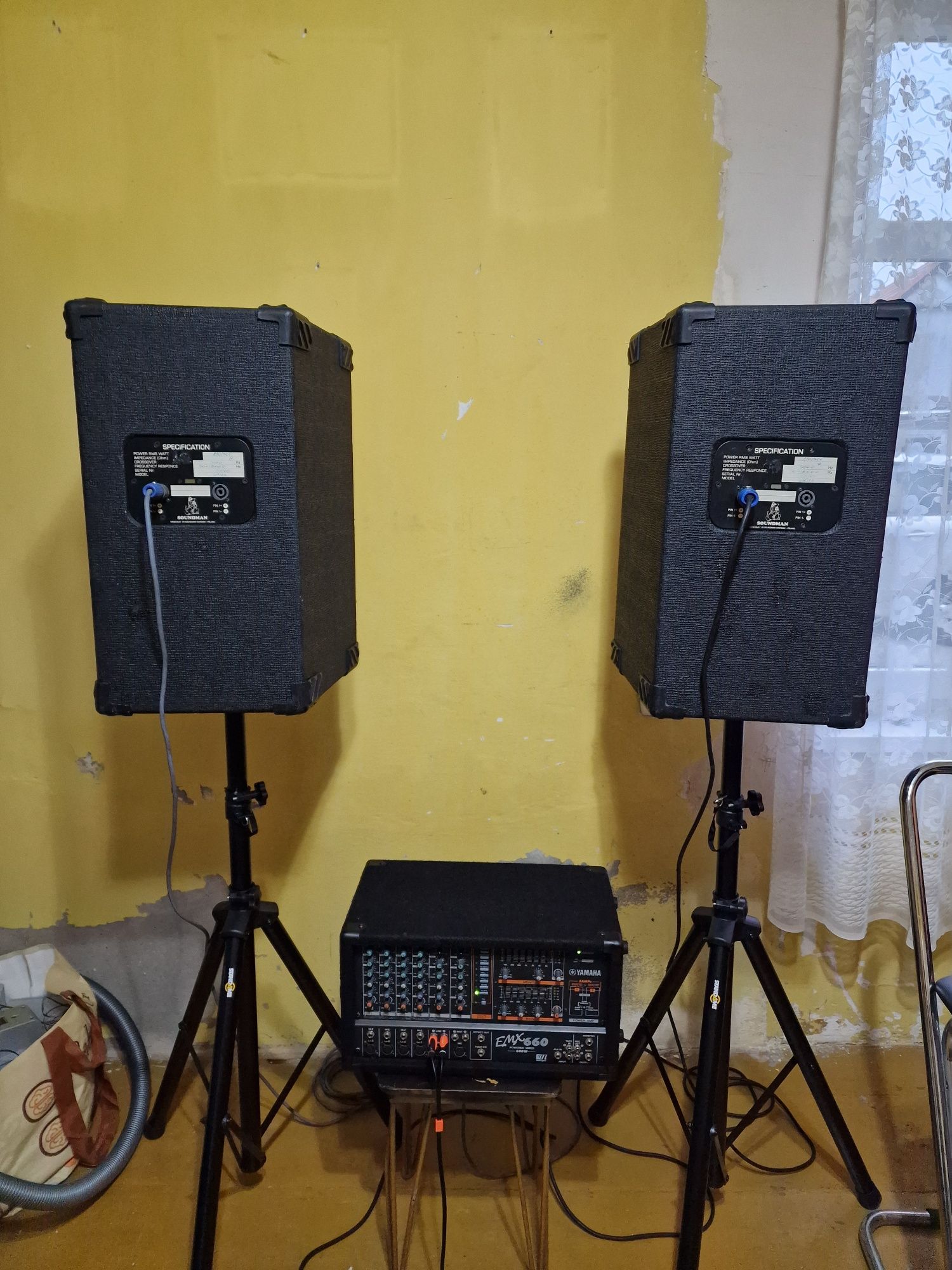 Nagłośnienie (powermixer Yamaha + satelity + okablowanie)