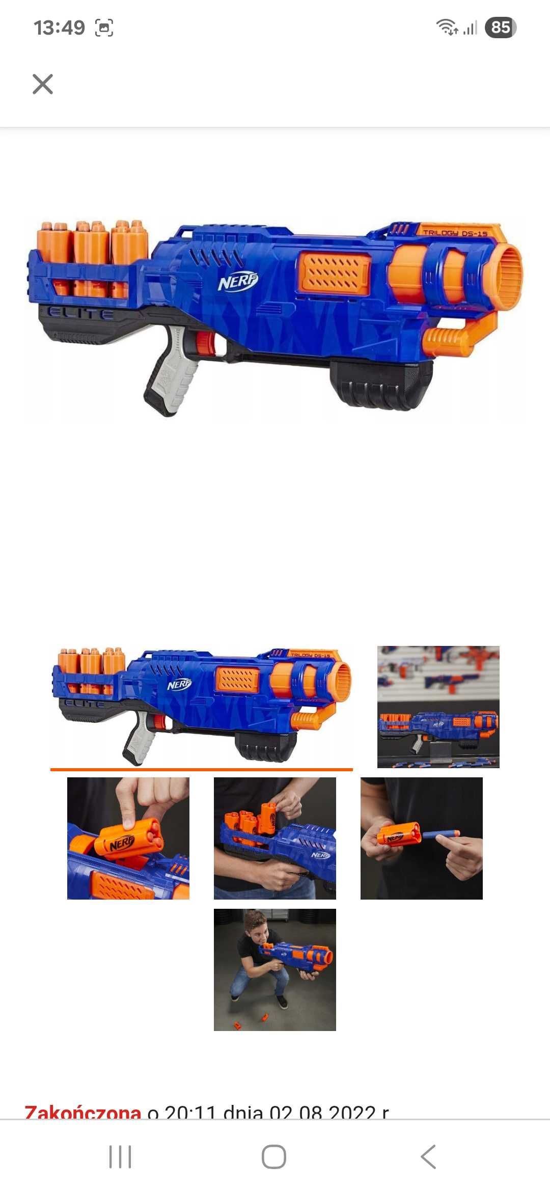 Pistolet Nerf N-strike Elite Trilogy kamizelka opaska naboje 37 sztuk