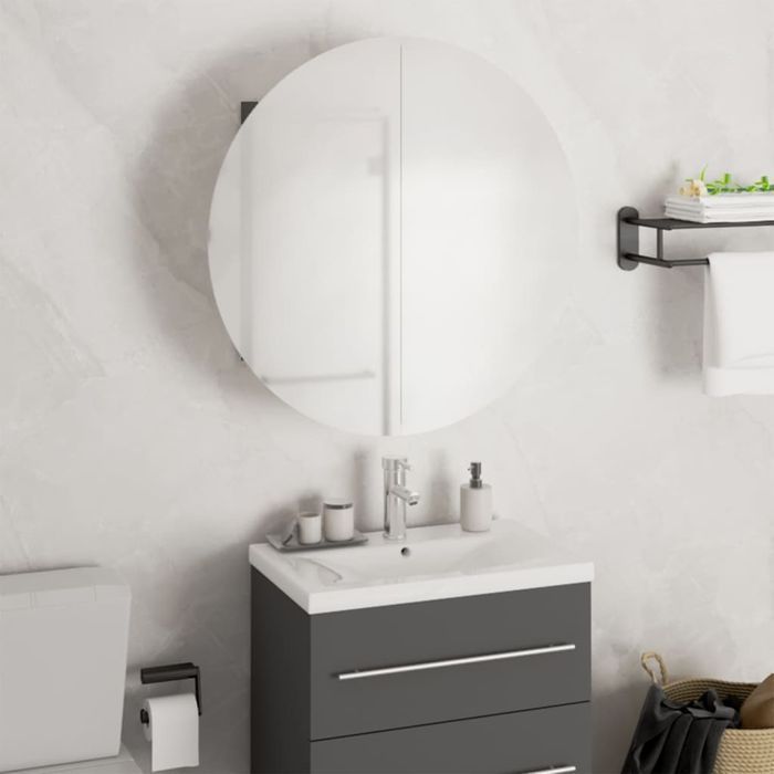Vidaxl Szafka Łazienkowa Z Lustrem I Led, Szary, 47X47X17,5 Cm