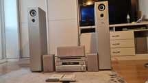 Kino domowe Pioneer VSX 417, DVD i kolumny 5 szt KODA łącznie 400 W!!!
