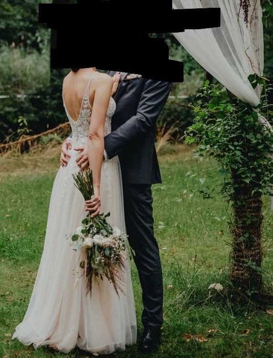 Piękna suknia ślubna, koronka i tiul. Nowa, założona raz, stan idealny