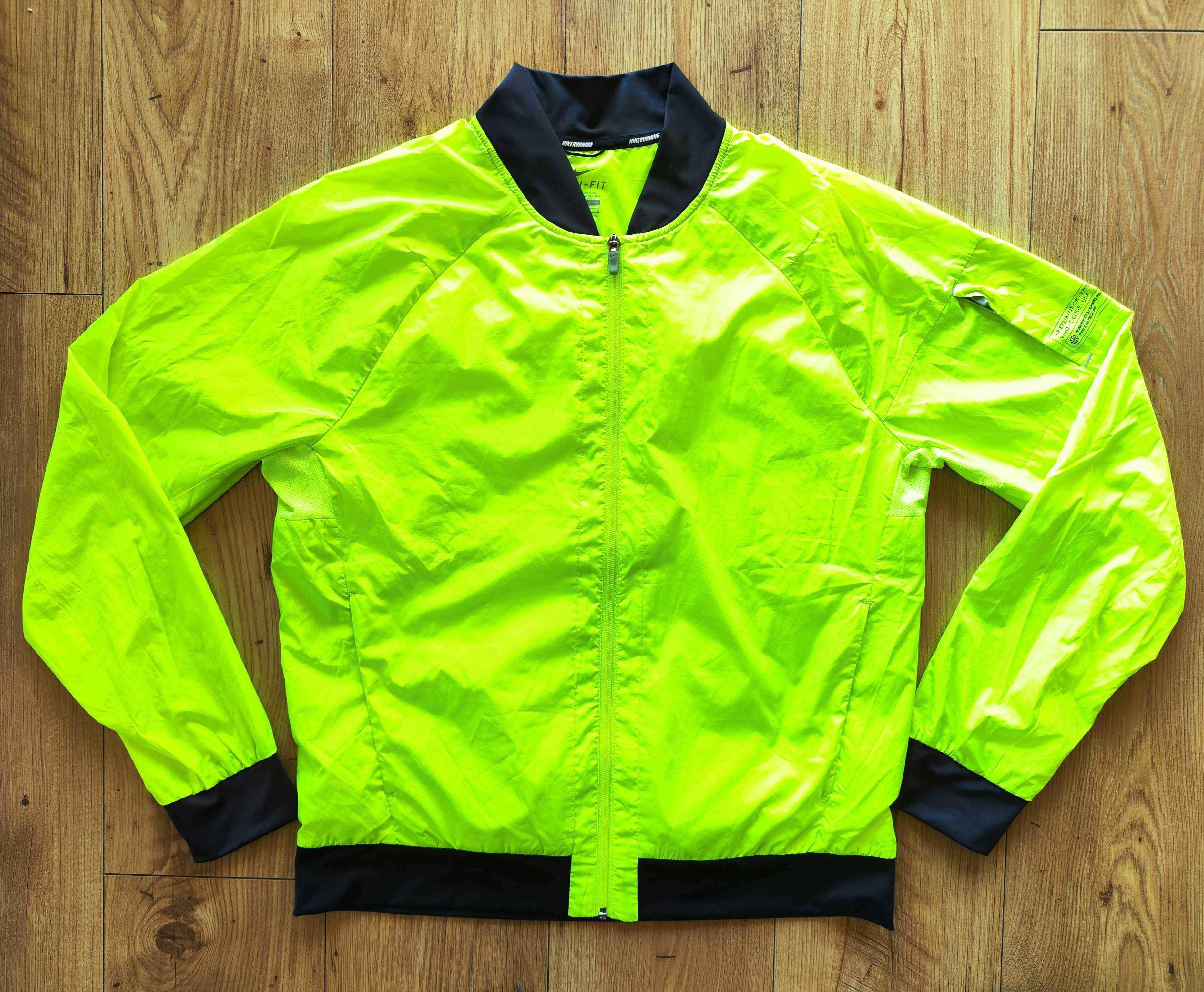 Kurtka męska Nike Running Sphere Bomber sportowa Dri-fit żółta