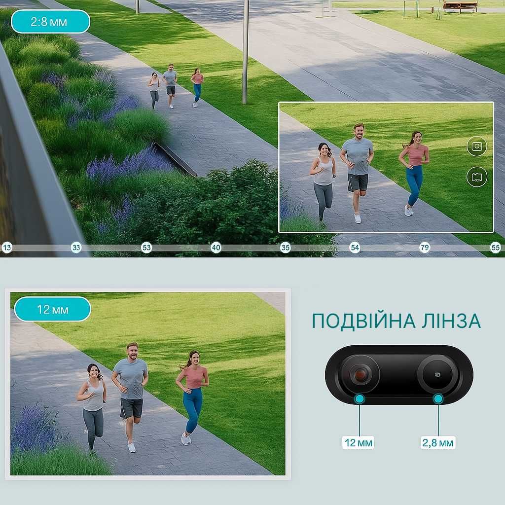 Гібридна IP WiFi камера відеонагляду icsee A20W 8Мп з якісним зумом