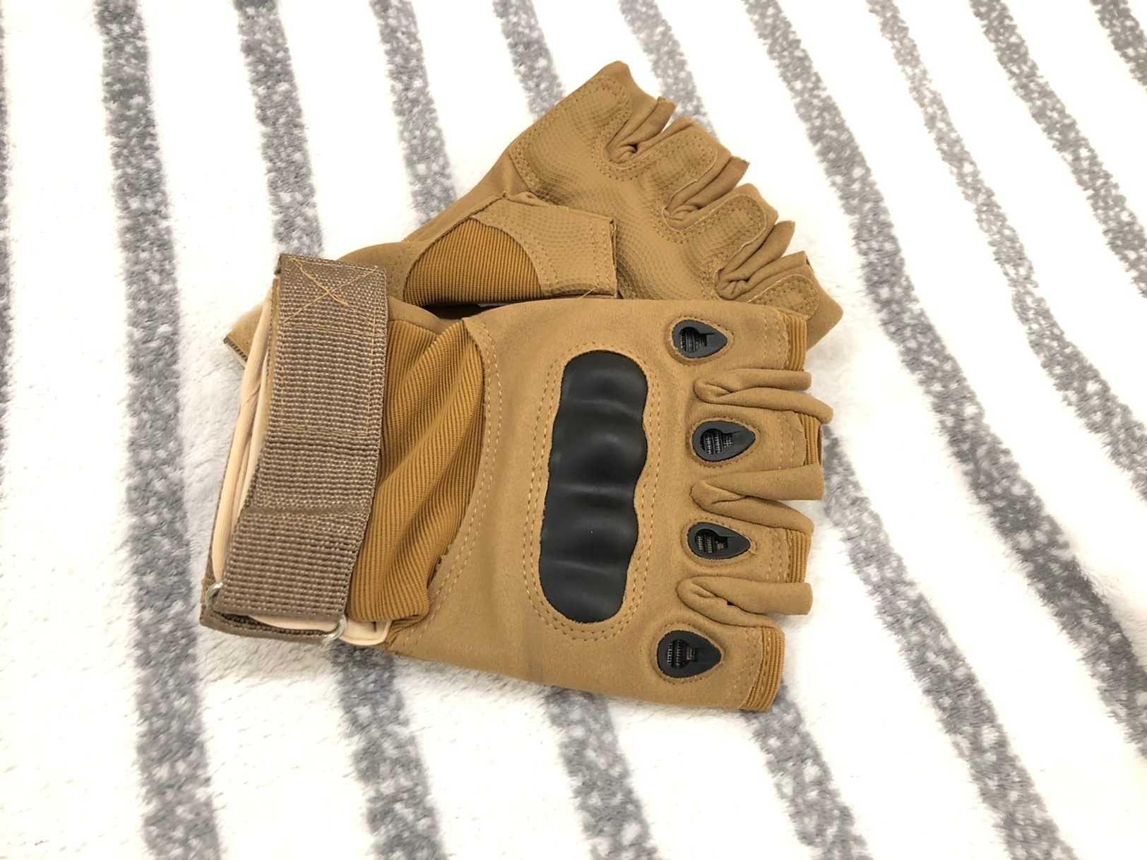 Профессиональные перчатки военные без пальцев цвет хаки