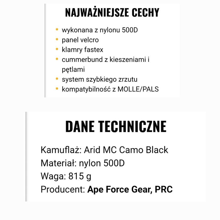 Kamizelka taktyczna APE FORCE GEAR PLATE FCSK 2.0