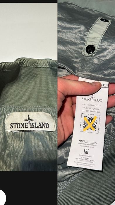 Stone Island куртка оригінал Sage Green Crinkle Reps