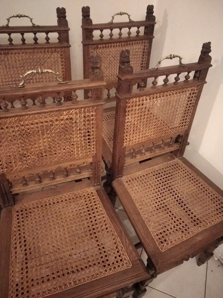 Krzesła dębowe eklektyczne 6 sztuk