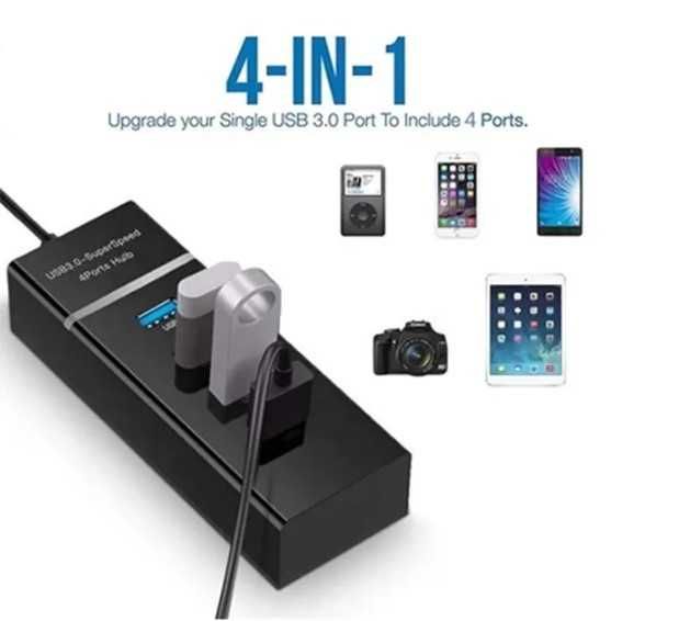 USB Хаб 3,0 303 UKC Inamax Ultra Slim 4-портовий
