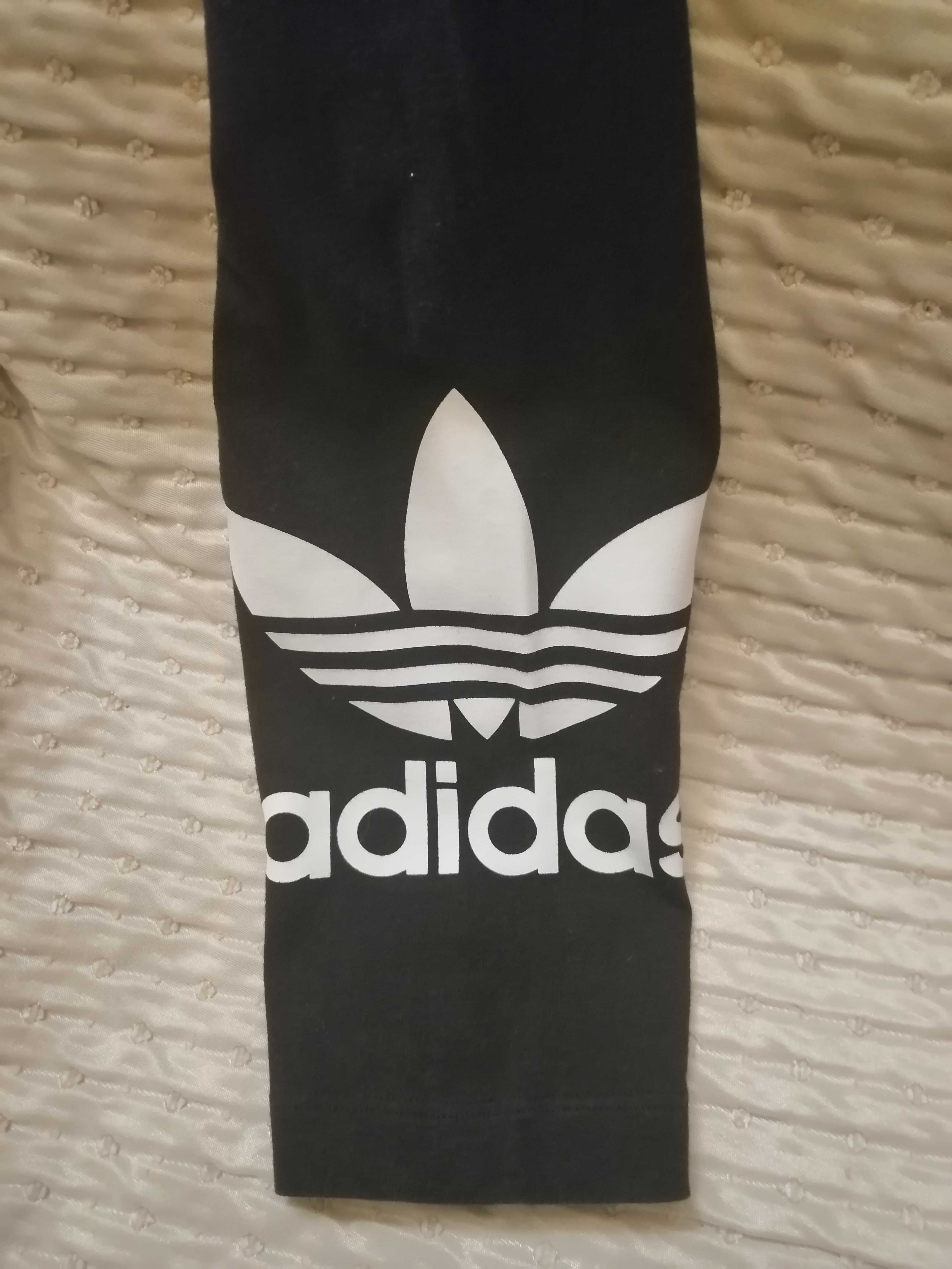 Adidas leginsy damskie S/M kolor czarny bawełna original