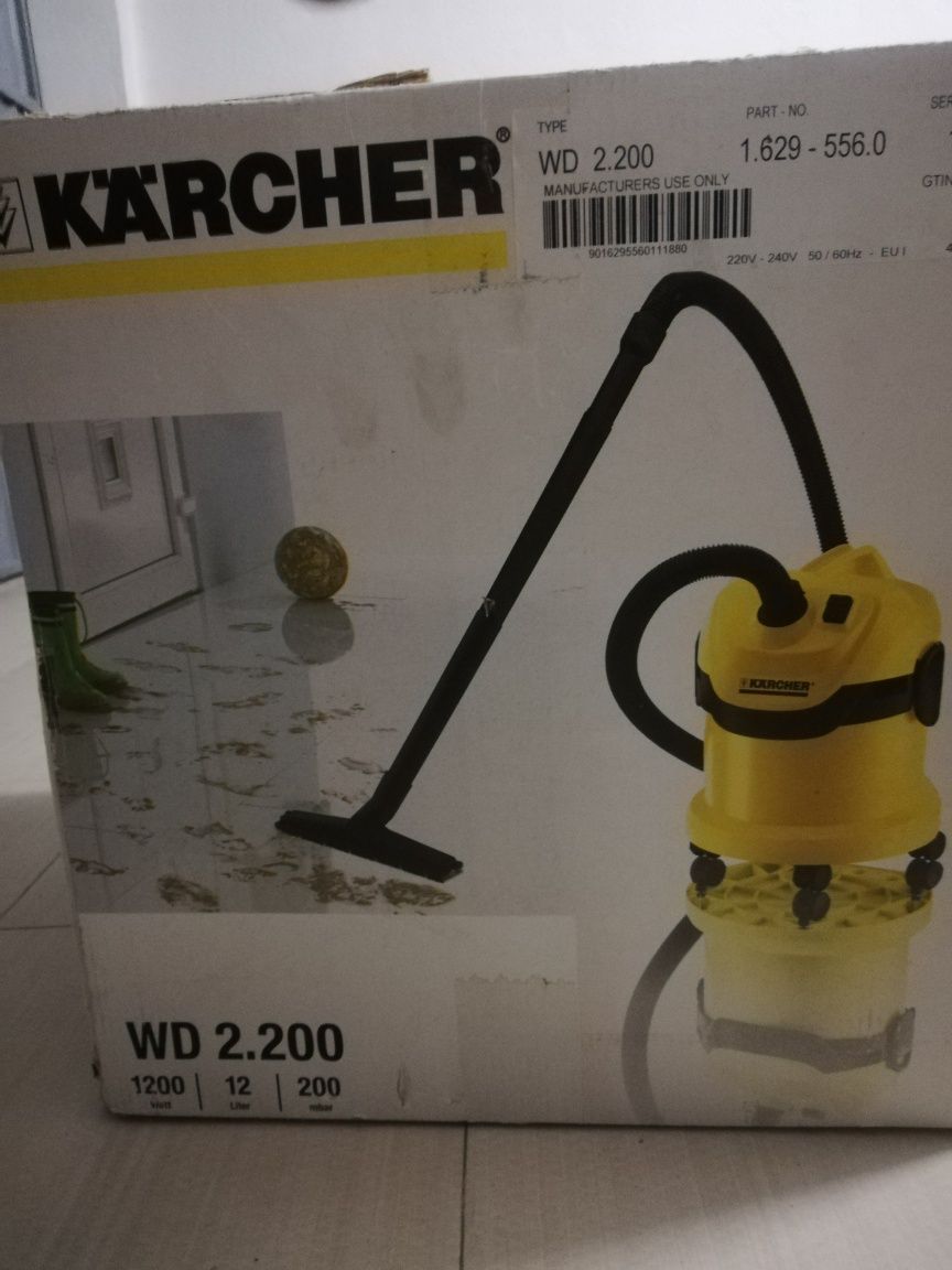 Aspirador líquidos e solidos karcher 1200w, capacidade 20L