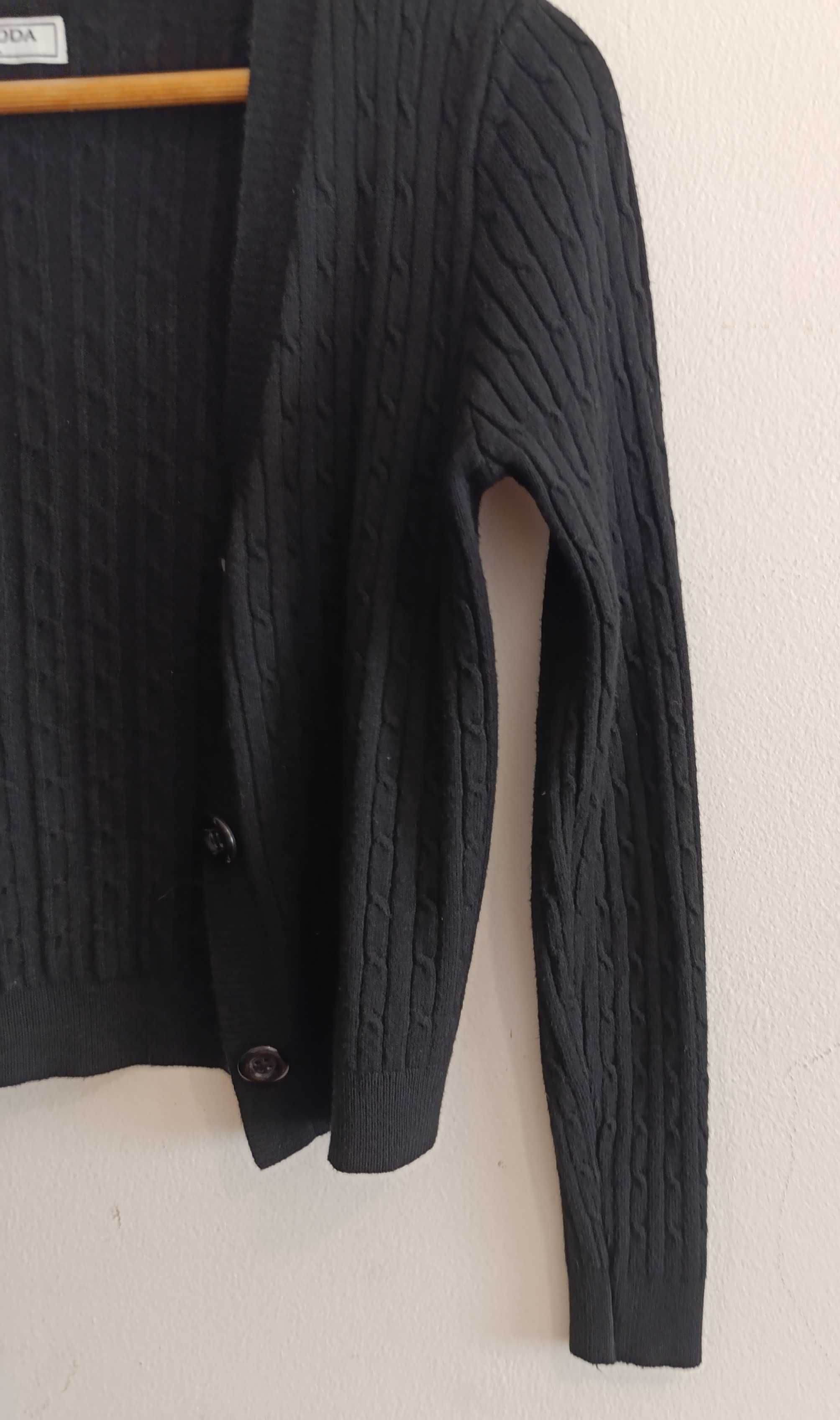 Casaco / Bolero, Malha Trabalhada preto - Novo e com etiqueta Tam- M/S
