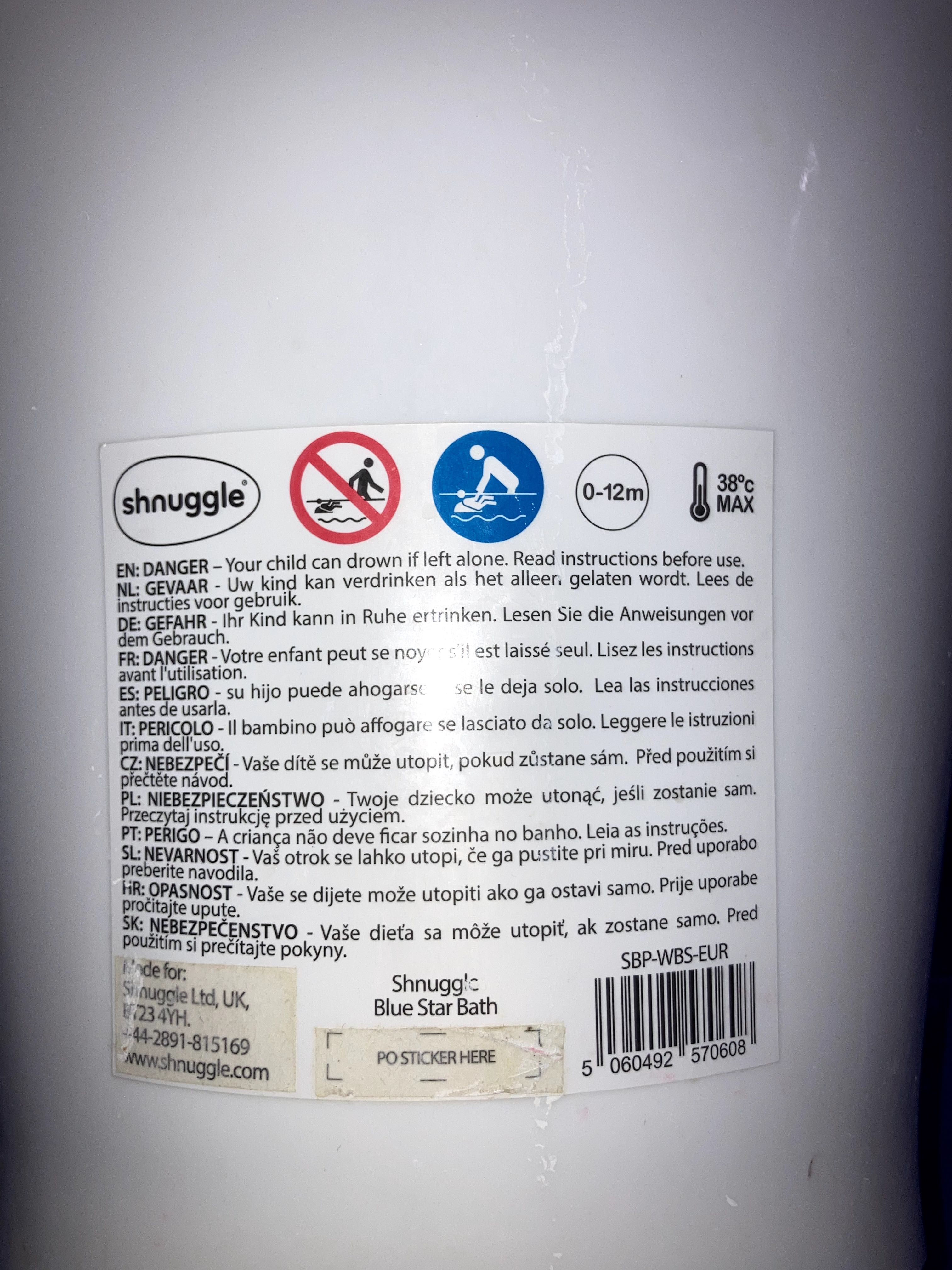 Banheira Shnuggle para bebé * De recém-nascido até 1 ano *