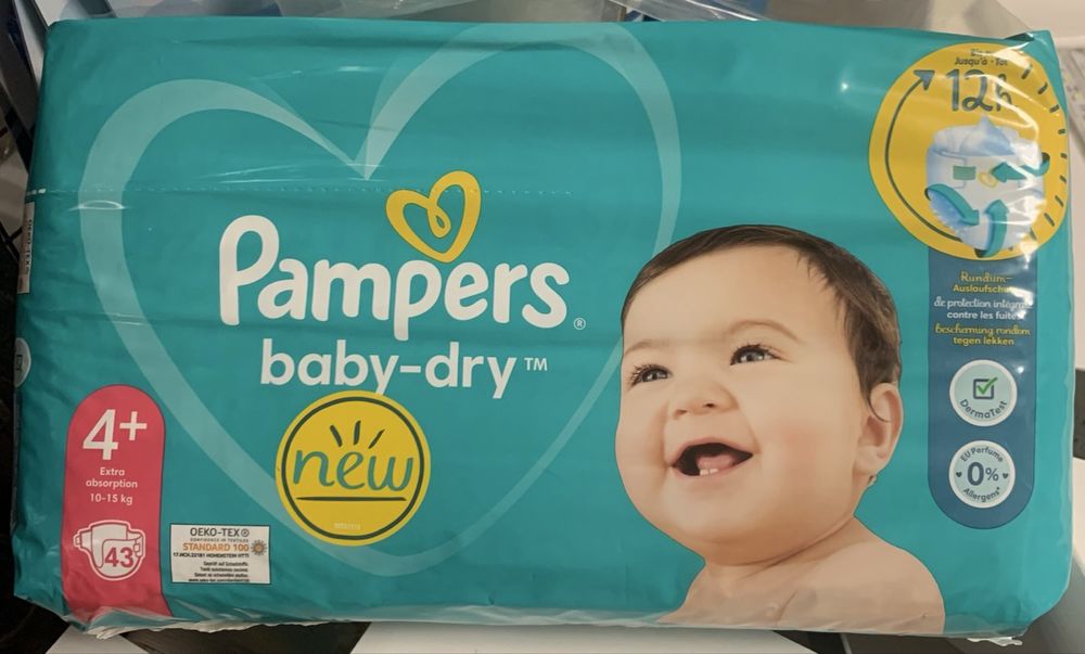Pampers 4+, 43 шт, 10-15 кг, оригінал Німеччина/ памперсы, підгузки