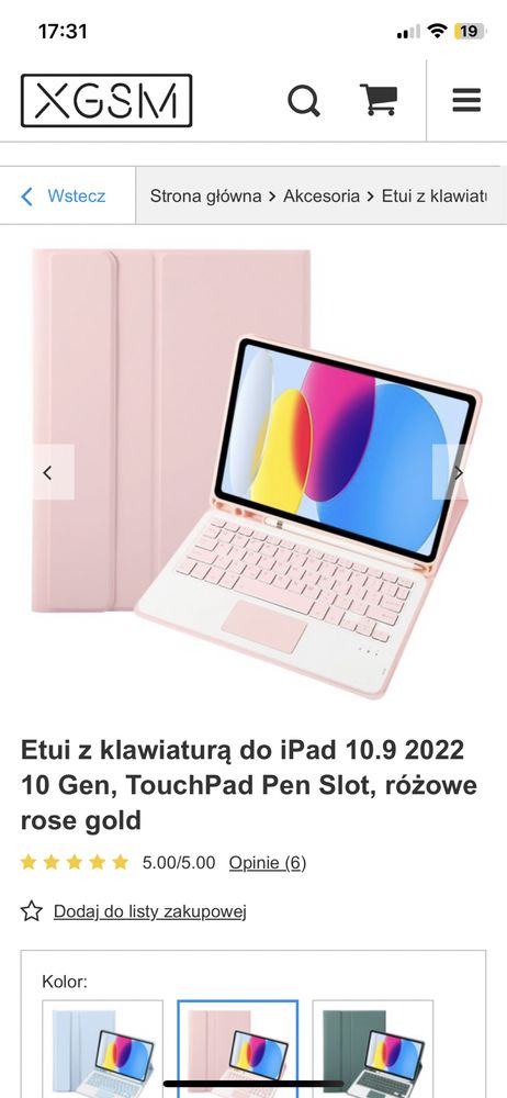 Etui z klawiatura do iPad 10 Gen