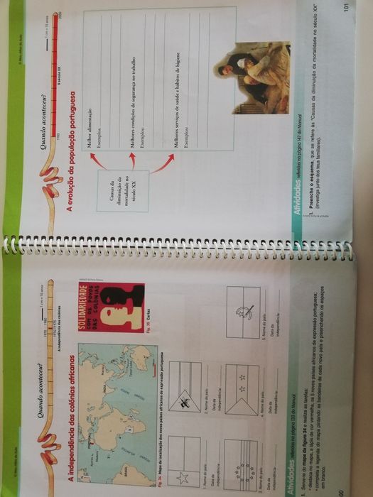 Manual + caderno de atividades de história e geografia de Portugal 6an