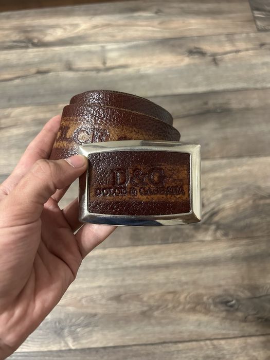 D&G big logo belt / dolce gabbana вінтажний шкіряний ремінь