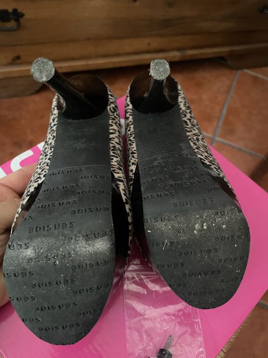 Sapatos de salto alto preto/leopardo