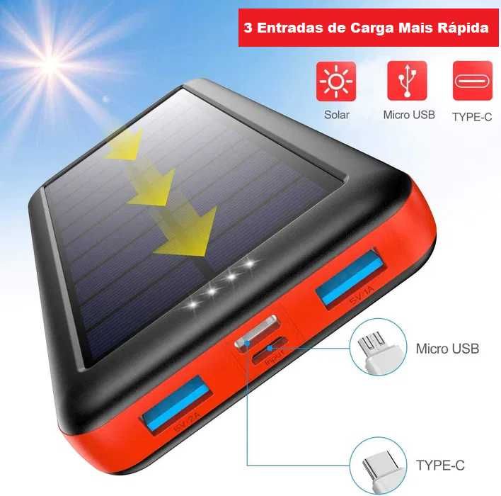 Carregador solar de 26800 mAh Power Bank de carregamento rápido