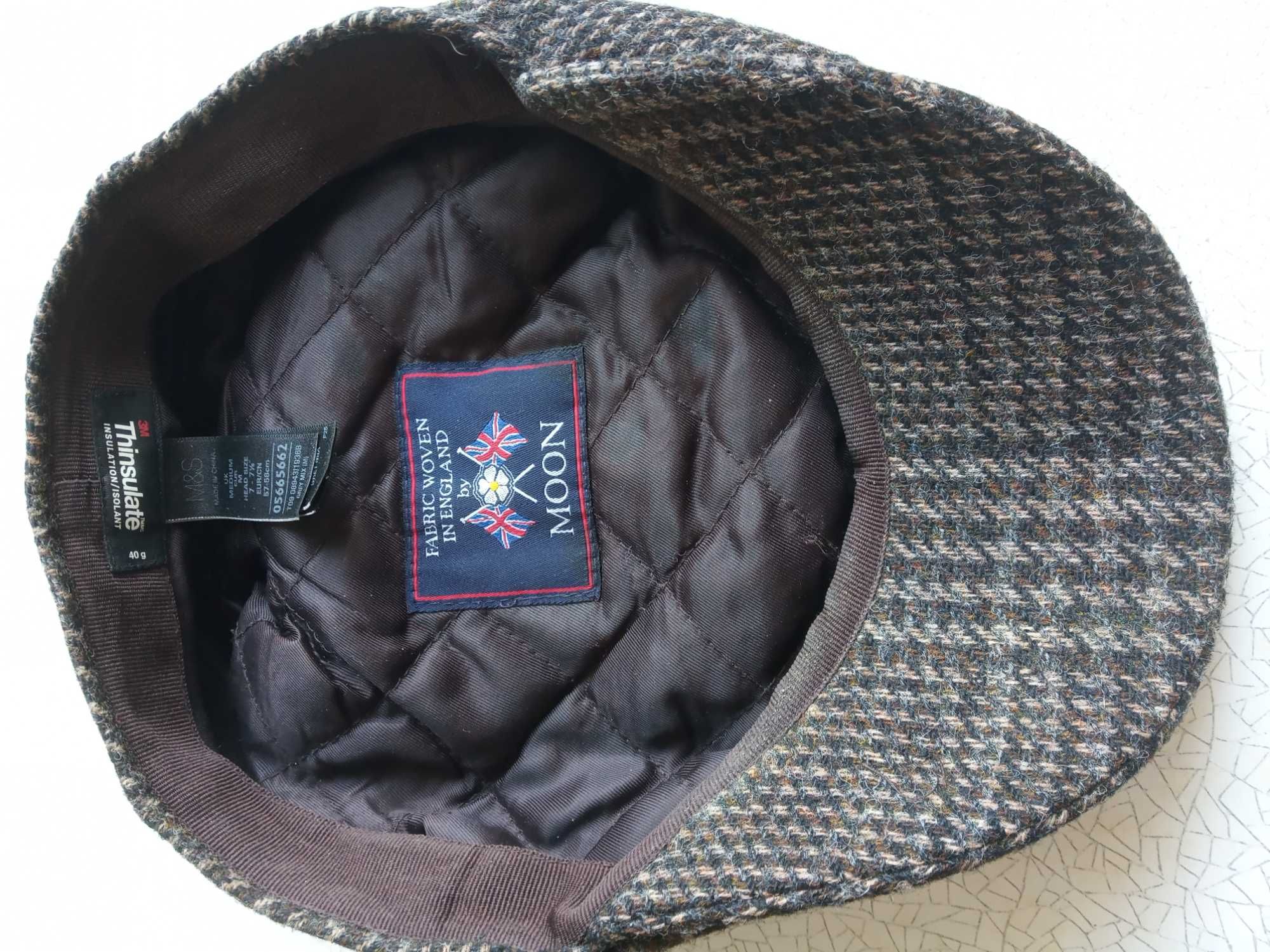Кепки 6, 8-клинки твидовые Harris Tweed, Moon, размер 57-58 см