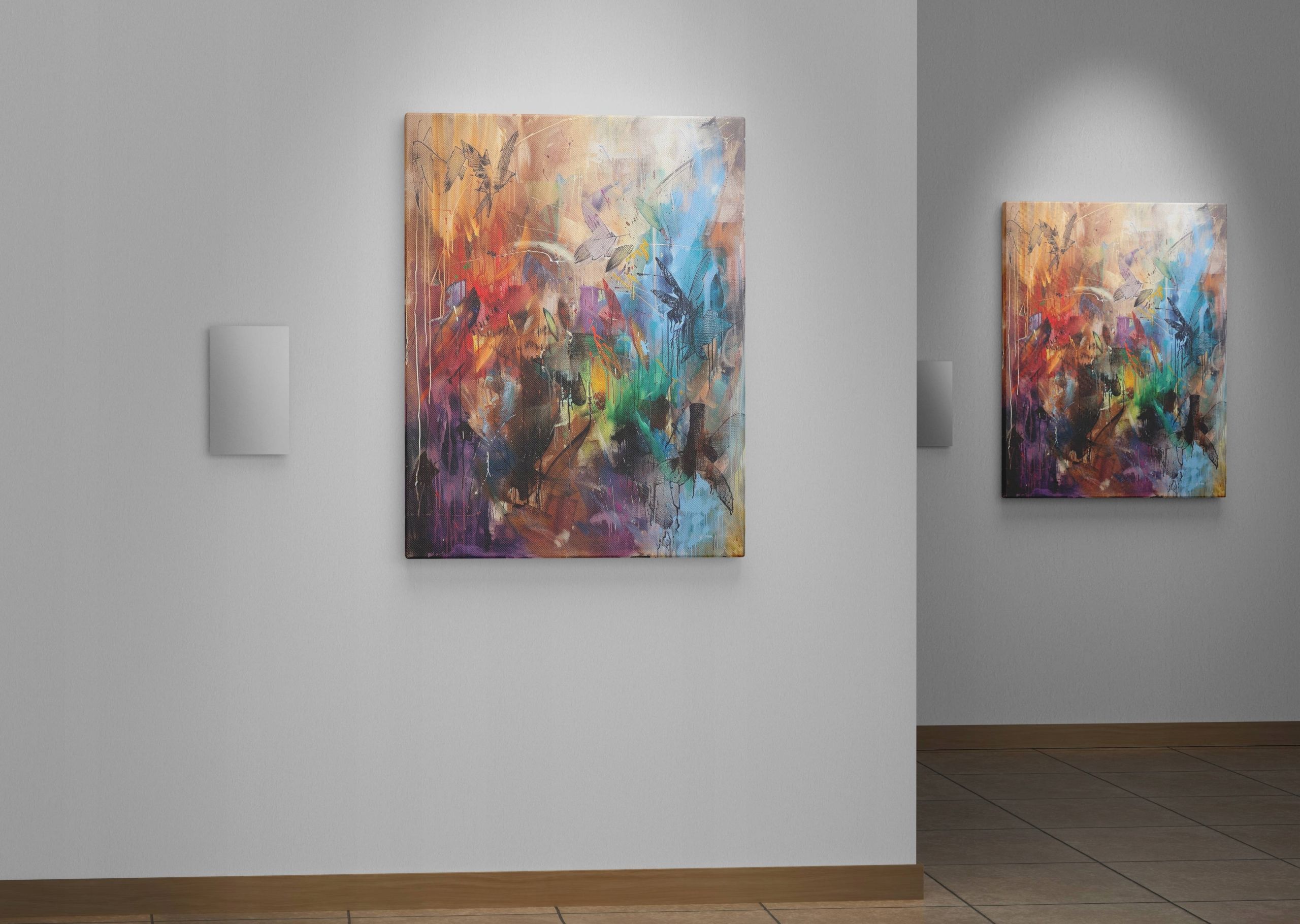 Obraz na płótnie "Abstrakcyjne Linie i Kolory" 60x80 cm